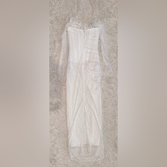 NWOT HOUSE OF CB 'Katarina' White Corset Long Sleeves Maxi Dress sz S plus cup - Picture 7 of 10